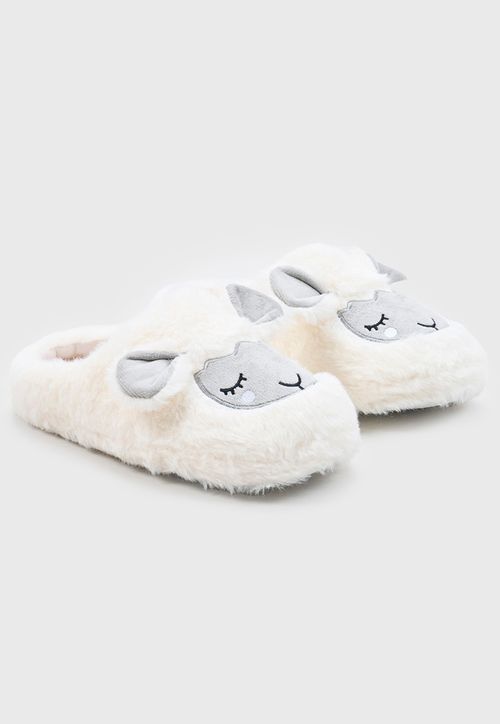 Pantuflas Mujer Oveja Blanco