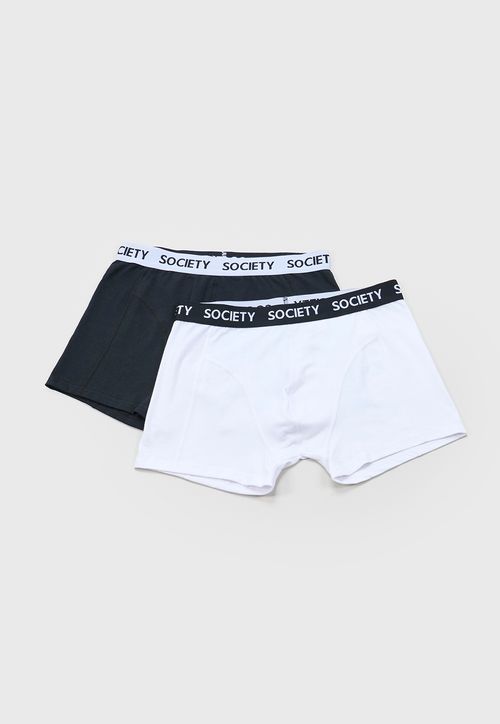 Boxer Hombre Liso Negro/Blanco