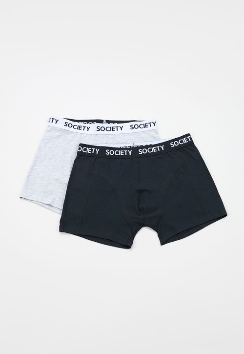 Boxer Hombre Liso Negro/Gris