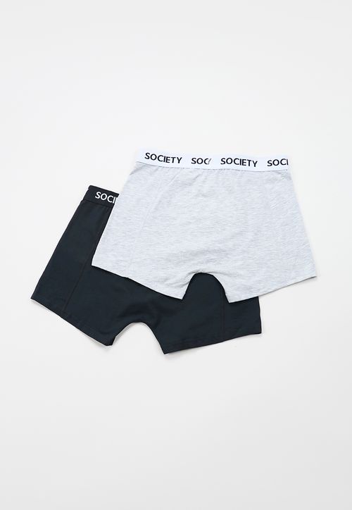 Boxer Hombre Liso Negro/Gris