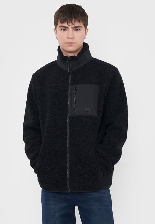 Casaca Hombre Sherpa Full Zipper Negro