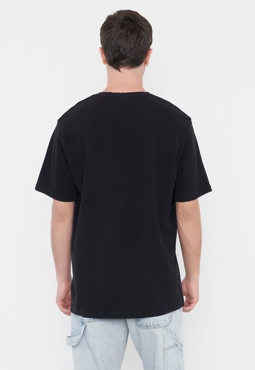 Polera Hombre Tejida Bolsillo Negro