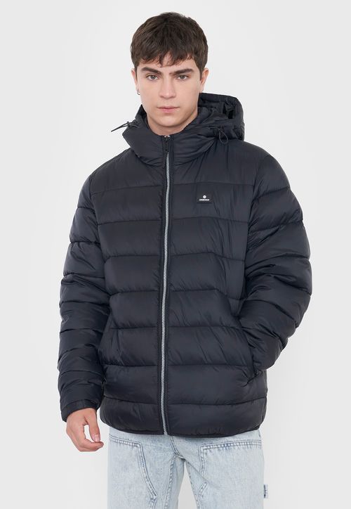 Parka Hombre Lisa Cierre Color Negro