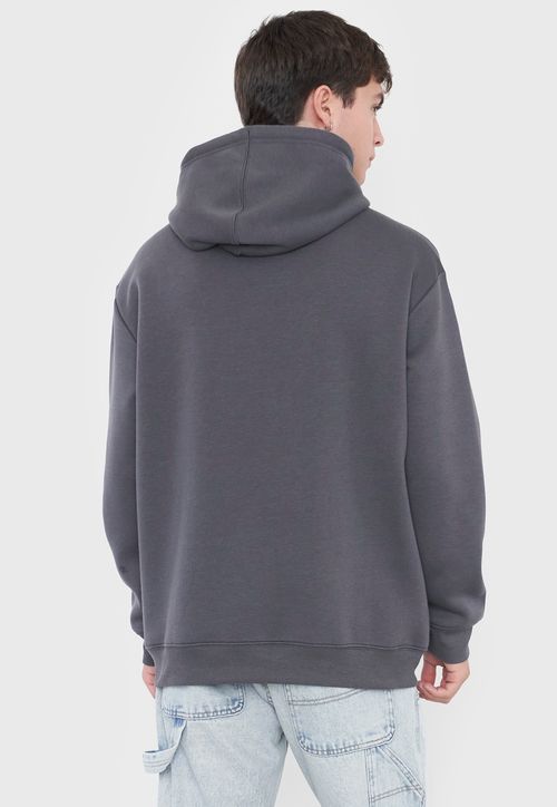 Polerón Hombre Canguro Liso Gris