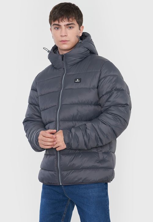 Parka Hombre Lisa Gris Oscuro