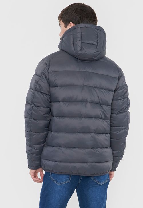 Parka Hombre Lisa Gris Oscuro