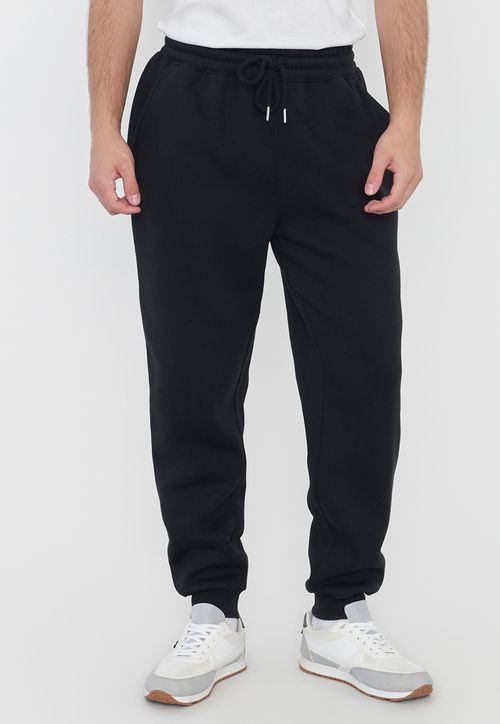 Buzo Hombre Jogger Liso Color Negro