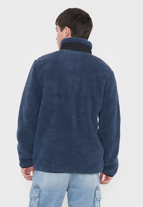 Casaca Hombre Sherpa Full Zipper Azul