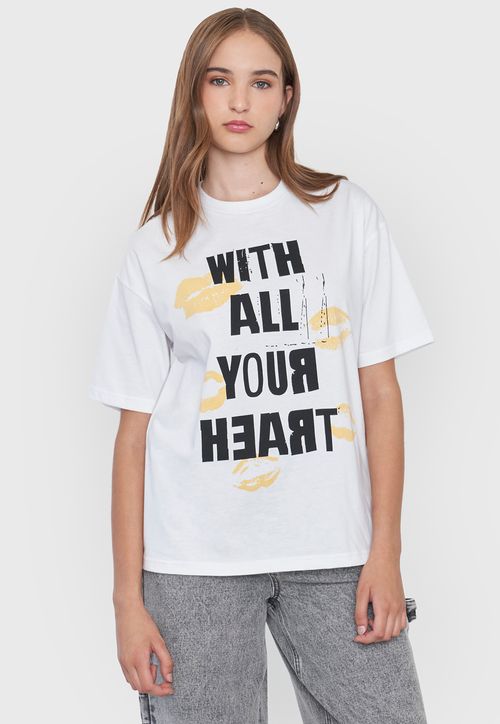 Polera Mujer Blanco Oversize