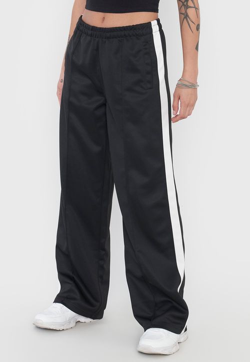 Pantalón Mujer Banda Lateral Negro
