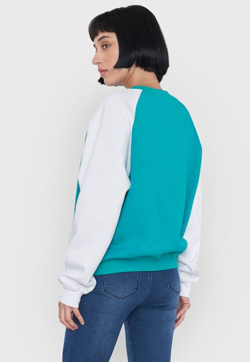 Polerón Mujer Bicolor Verde