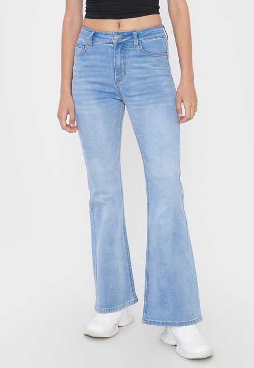 Jeans Mujer Flare Fit Azul Claro