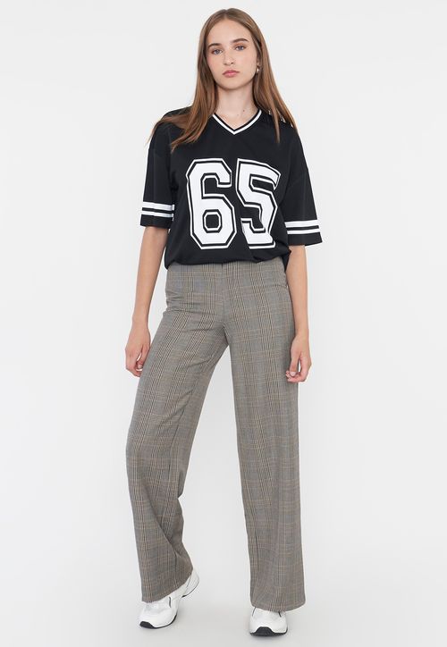Pantalón Mujer Sastrero Negro Checks