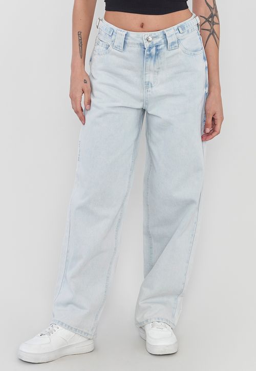 Jeans Mujer Baggy Fit Azul Claro
