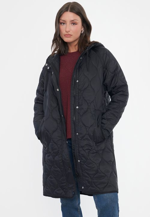 Parka Mujer Larga Quilt Negro