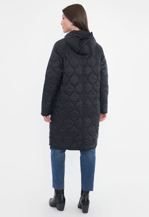 Parka Mujer Larga Quilt Negro