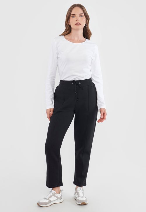 Pantalón Mujer Jogger Negro Liso