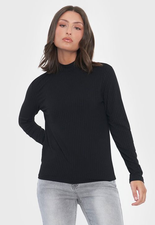 Polera Mujer Beatle Rib Negro