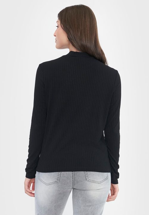 Polera Mujer Beatle Rib Negro