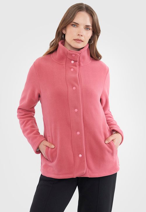 Polerón Mujer Polar  Botones Rosado