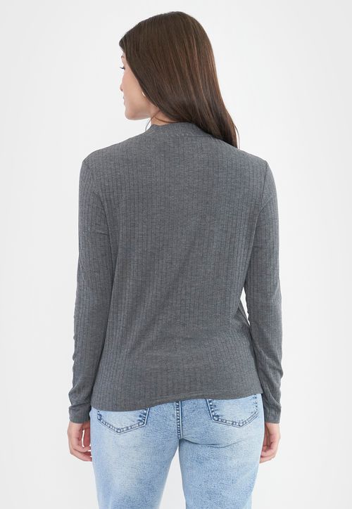 Polera Mujer Beatle Rib Gris