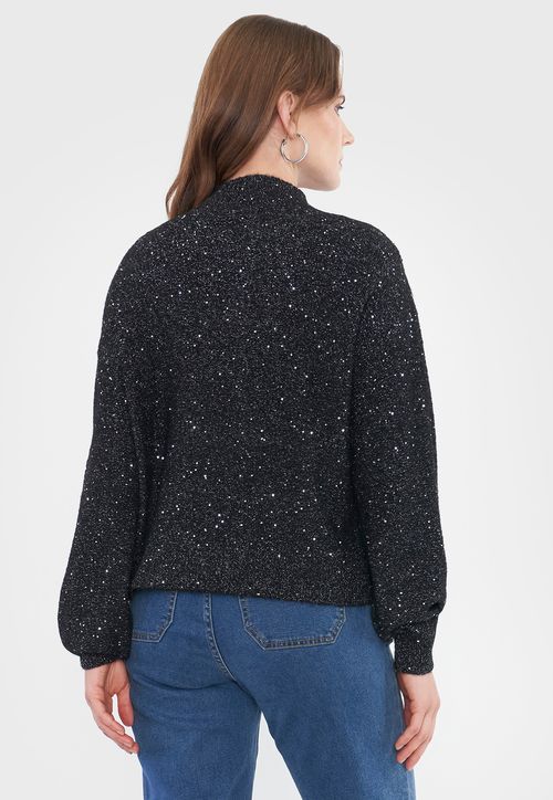 Sweater Mujer Lentejuelas Negro