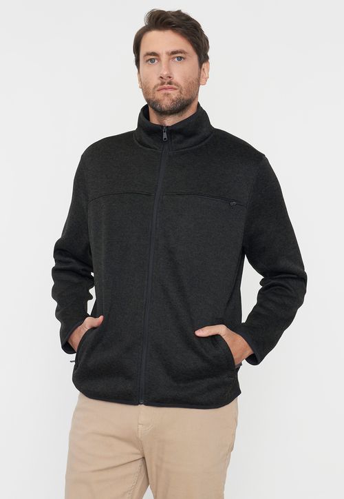Polerón Hombre Tejido Full Zipper Color Musgo