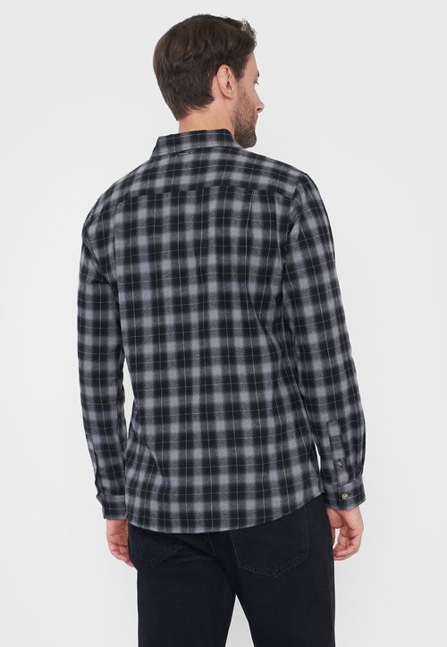 Camisa Hombre Franela Color Negro