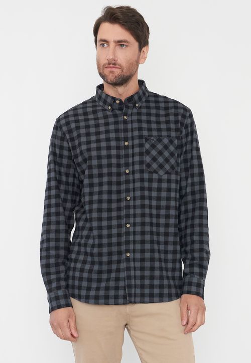 Camisa Hombre Franela Negro