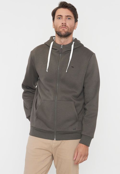 Polerón Hombre Full Zipper Musgo