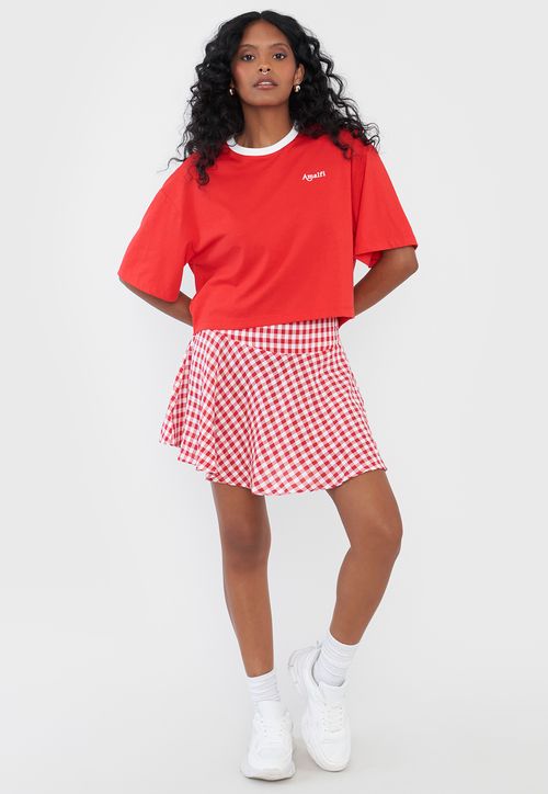 Falda Mujer Vichy Rojo