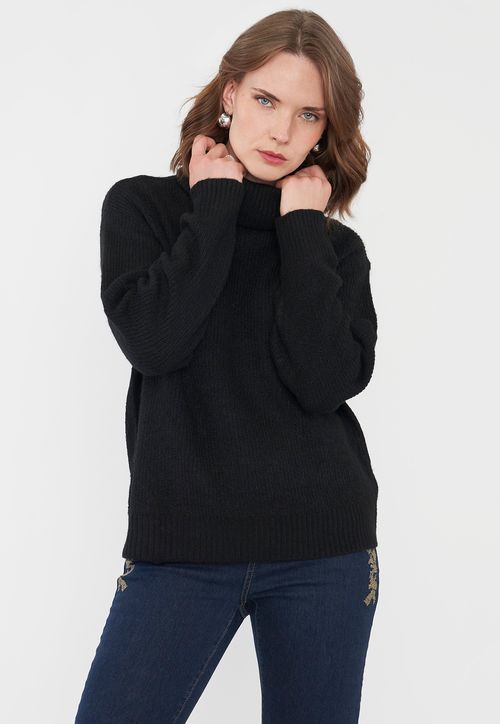 Sweater Mujer Negro Básico