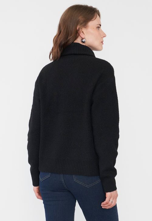 Sweater Mujer Negro Básico