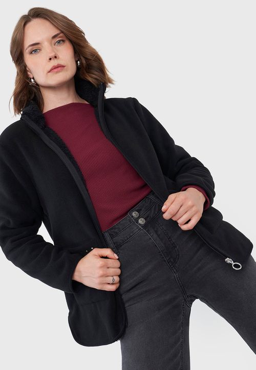 Polar Mujer Bolsillo Negro