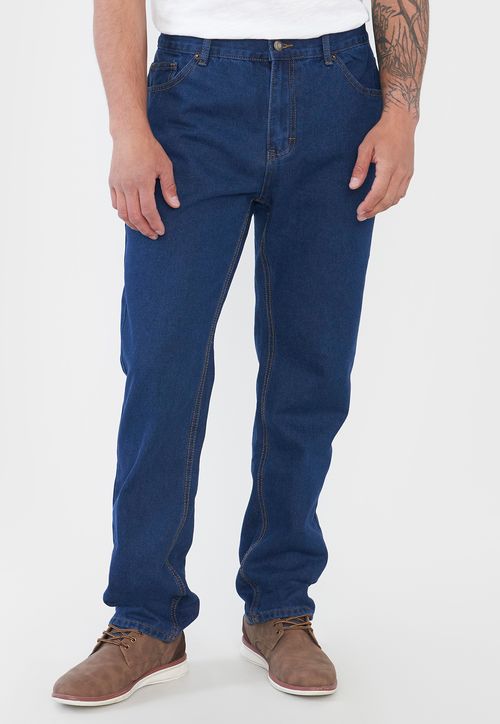 Jeans Hombre Regular Color Azul Oscuro
