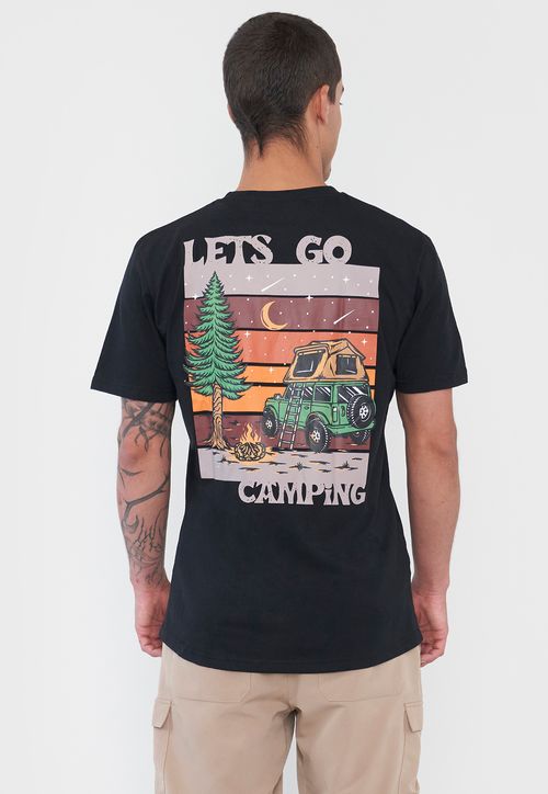 Polera Outdoor Hombre Fun Print I Negro