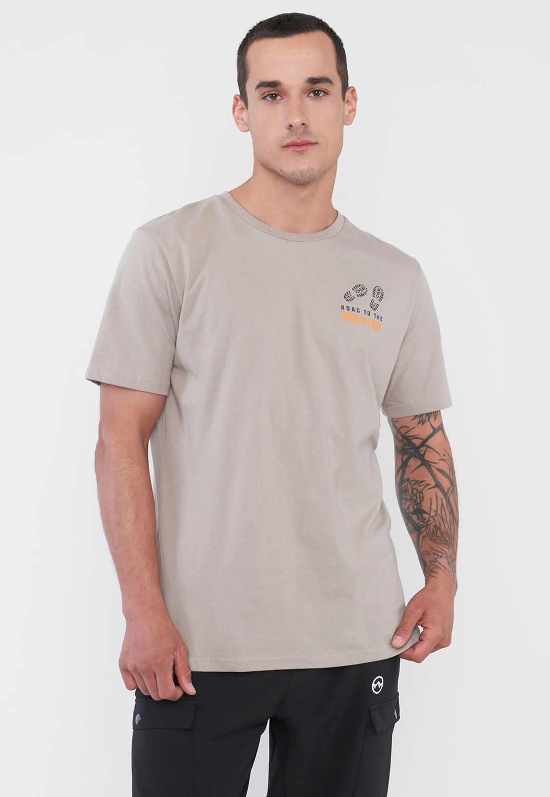 Polera Outdoor Hombre Fun Print II Beige