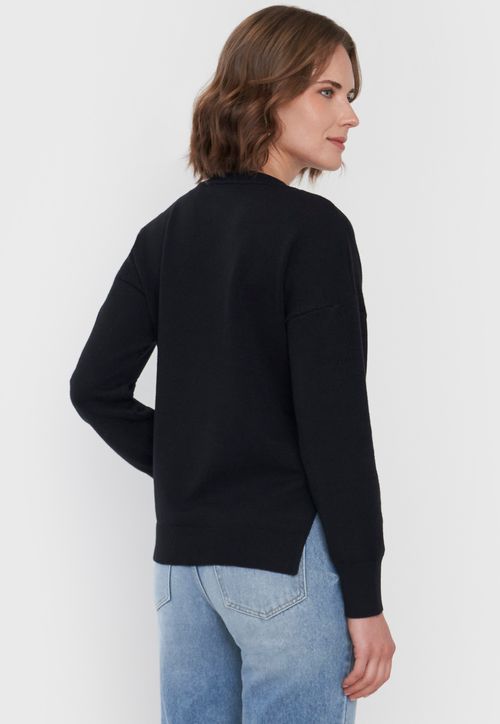 Sweater Mujer Cuello Redondo Negro