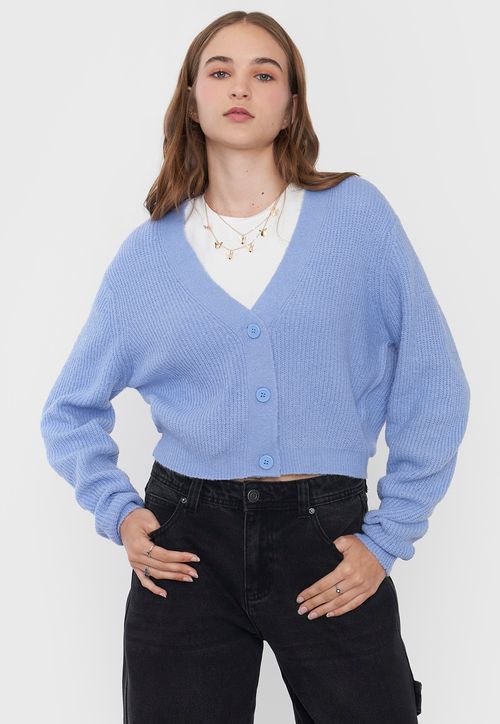 Sweater Mujer Cárdigan Celeste