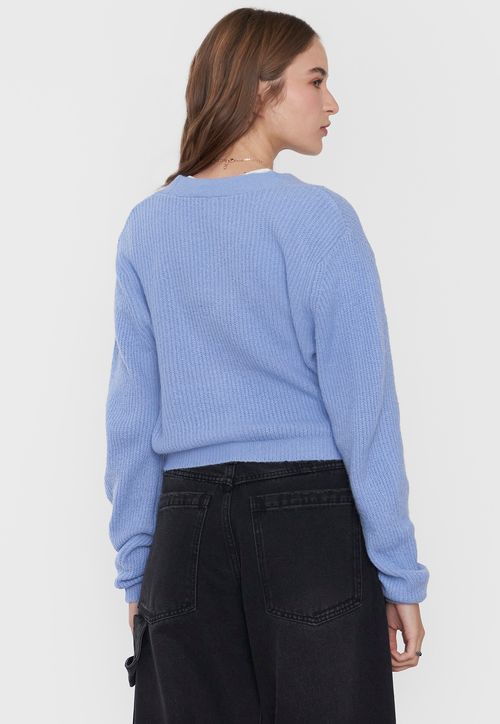 Sweater Mujer Cárdigan Celeste