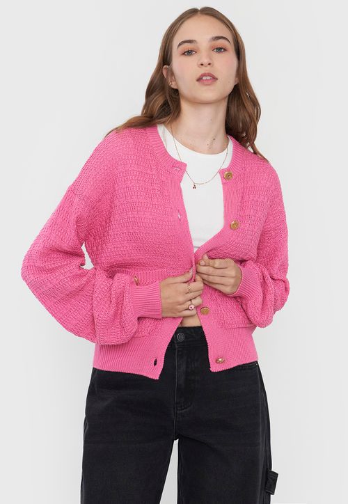 Cárdigan Mujer Botones Rosado