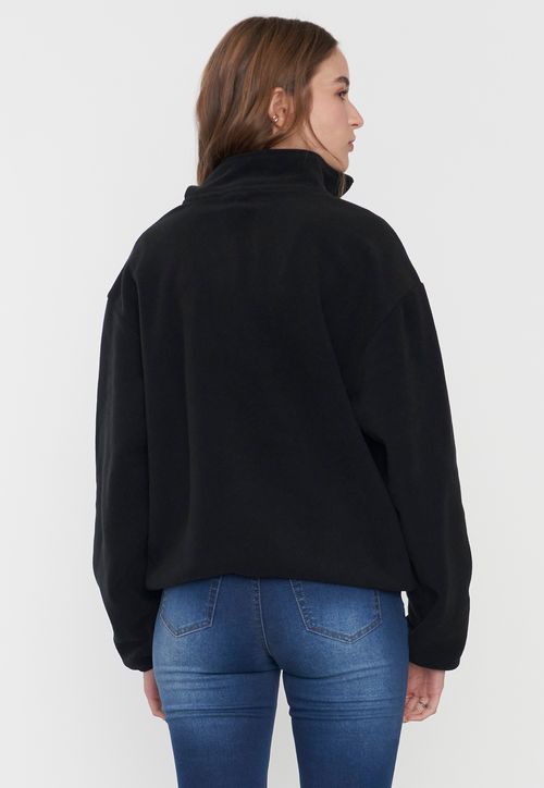 Polerón Mujer Polar Half Zipper Negro