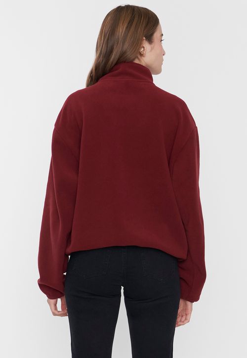 Polerón Mujer Polar Half Zipper Burdeo
