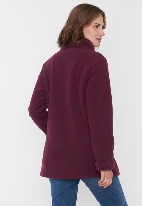 Chaqueta Mujer Polar Larga Burdeo