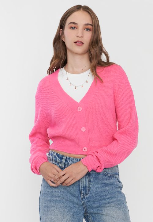 Sweater Mujer Cárdigan Rosado