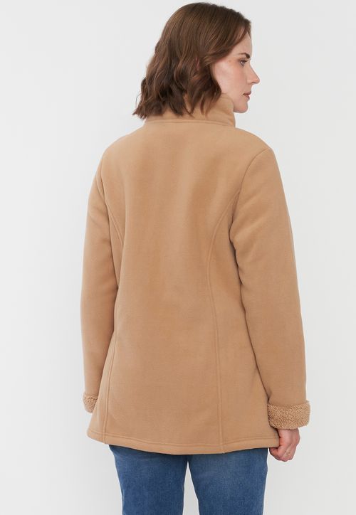 Chaqueta Mujer Polar Larga Camel
