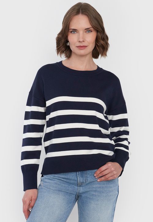 Sweater Mujer Cuello Redondo Navy