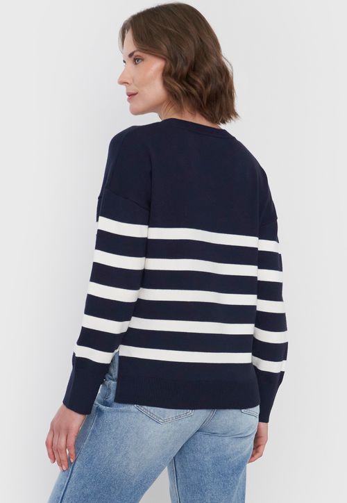 Sweater Mujer Cuello Redondo Navy