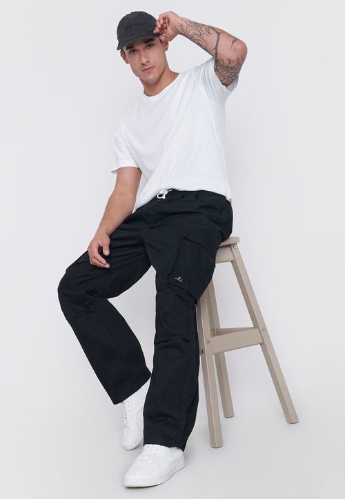 Pantalón Hombre Skater Cargo Negro