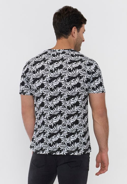 Polera Hombre Full Print I Color Negro